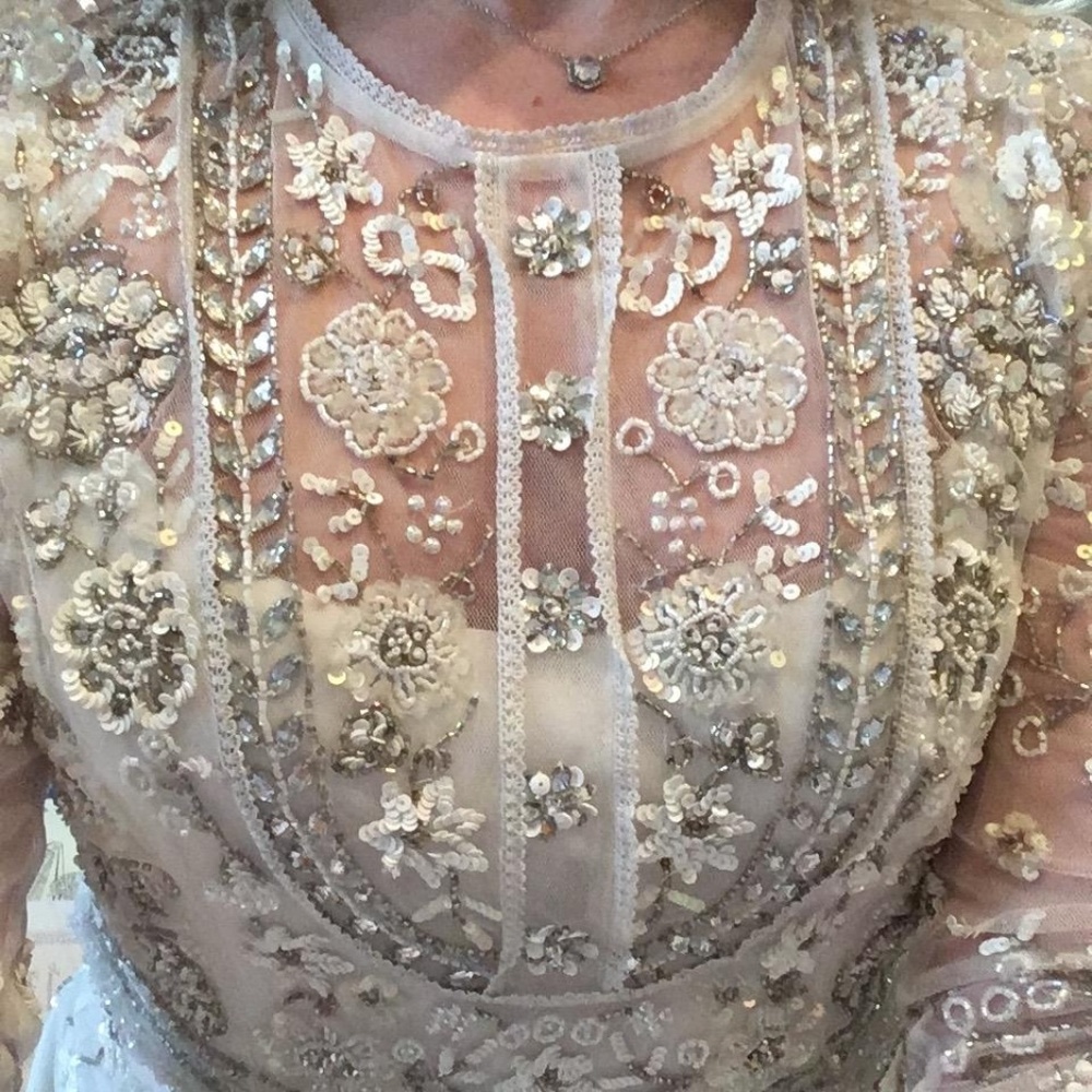 BHLDN Needle & Thread Tabitha Wedding Gown Size 12 - Picture 7 of 8